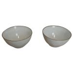 Groothandel Set van 2 Keramische Schalen met Goudkleurige Rand – 630 ml-Keramisch servies-zerostock-opkoper