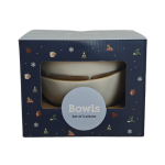 Groothandel Set van 2 Keramische Schalen met Goudkleurige Rand – 630 ml-Keramisch servies-zerostock-opkoper